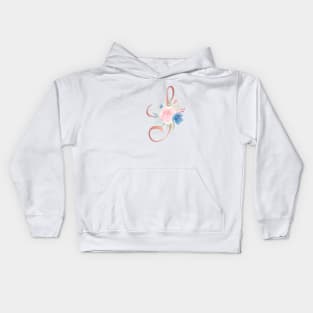 Letter S Rose Gold and Watercolor Blush Pink and Navy Kids Hoodie